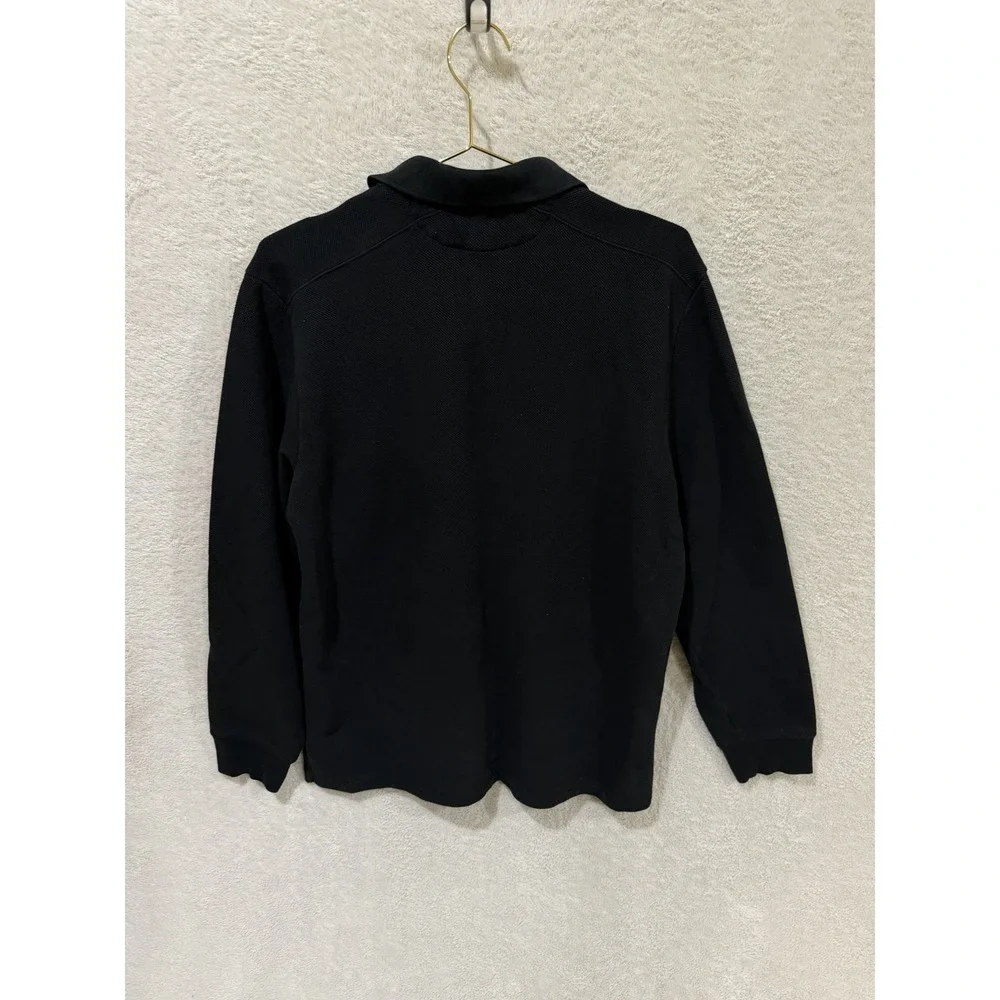 Polo Ralph Lauren Men Large Long Sleeve Polo Shirt Cotton Big Pony Black